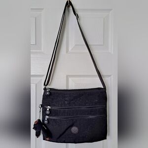 Kipling Alvar Black Crossbody Purse with Monkey